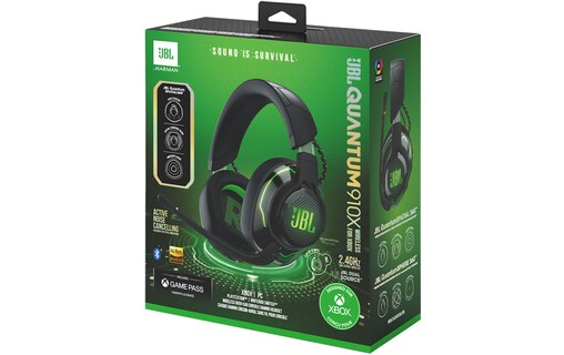 Casque gaming sans fil JBL Quantum 910X Noir, Vert - Bluetooth