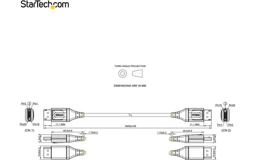 Câble DisplayPort 1.4 8K @ 60Hz - StarTech - 5 m - Gris