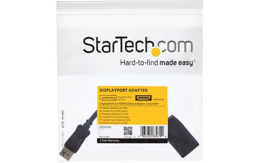 Adaptateur vidéo StarTech - HDMI vers DisplayPort - Femelle / Mâle