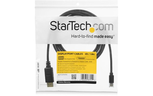 Câble Mini DisplayPort 1.2 vers DisplayPort - StarTech - 1,8 m - Noir