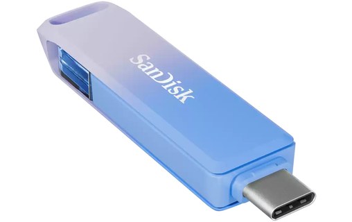 Clé Lightning et USB-C SanDisk Creator Phone Drive 128 Go - Bleu, Lilas