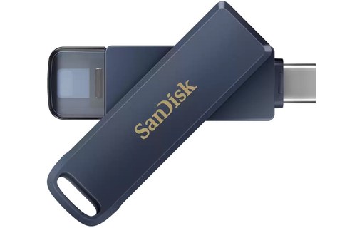 Clé Lightning et USB-C SanDisk Phone Drive pour iPhone 128 Go - Bleu - USB 3.2