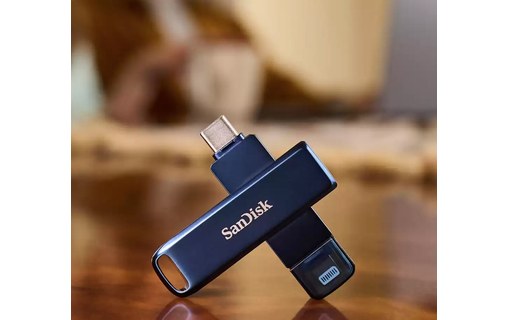 Clé Lightning et USB-C SanDisk Phone Drive pour iPhone 128 Go - Bleu - USB 3.2