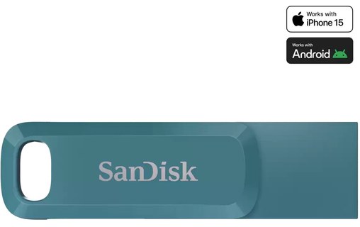Clé USB-C et USB-A SanDisk Ultra Dual Drive Go 512 Go - Turquoise - USB 3.2