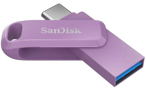 Clé USB-C et USB-A SanDisk Ultra Dual Drive Go 1 To - Lavande - USB 3.2