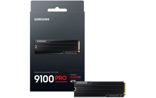 Samsung 9100 PRO 4 To - SSD M.2 2280 NVMe PCIe 5.0 TLC avec dissipateur