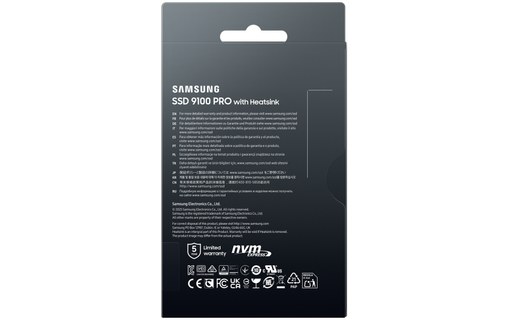 Samsung 9100 PRO 1 To - SSD M.2 2280 NVMe PCIe 5.0 TLC avec dissipateur