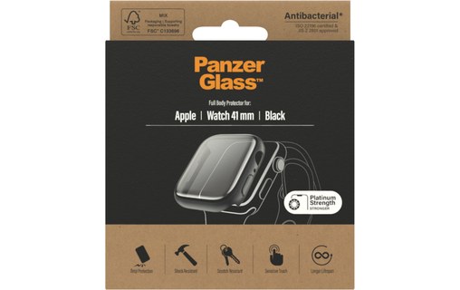 Coque pour Apple Watch 9 | 8 | 7 41 mm - PanzerGlass Full Body - Noir