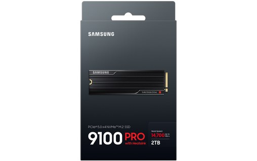 Samsung 9100 PRO 2 To - SSD M.2 2280 NVMe PCIe 5.0 TLC avec dissipateur