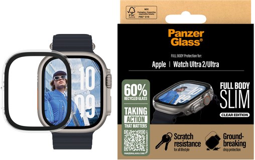Coque pour Apple Watch Ultra 49 mm - PanzerGlass Full Body Slim - Transparent