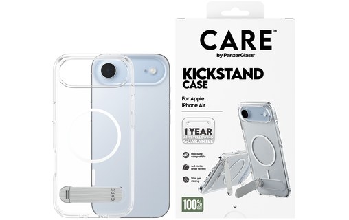Coque MagSafe pour iPhone Air - PanzerGlass Care Kickstand - Transparente