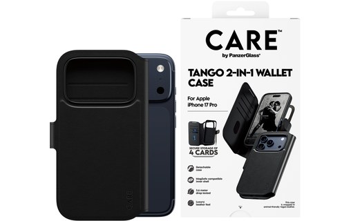 Étui à rabat MagSafe pour iPhone 17 Pro - PanzerGlass Care Tango - Noire