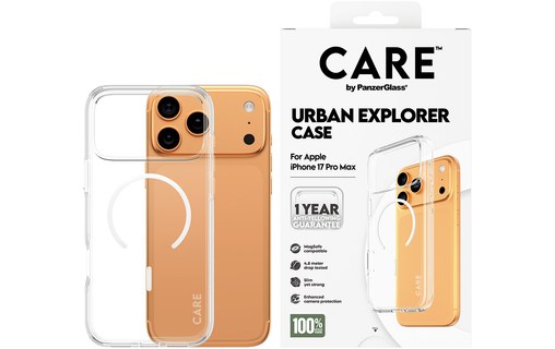Coque MagSafe pour iPhone 17 Pro Max - PanzerGlass Care Urban Explorer - Clear