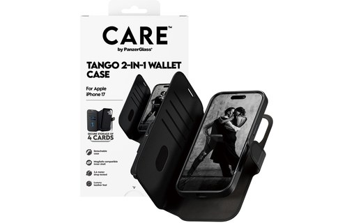 Étui à rabat MagSafe pour iPhone 17 - PanzerGlass Care Tango - Noire