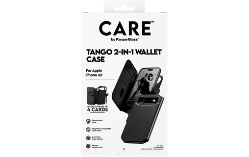 Étui à rabat MagSafe pour iPhone Air - PanzerGlass Care Tango - Noire