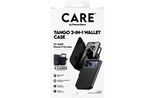 Étui à rabat MagSafe pour iPhone 17 Pro Max - PanzerGlass Care Tango - Noire