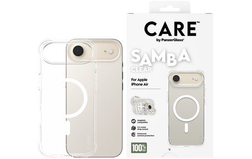 Coque MagSafe pour iPhone Air - PanzerGlass Care Samba - Transparente