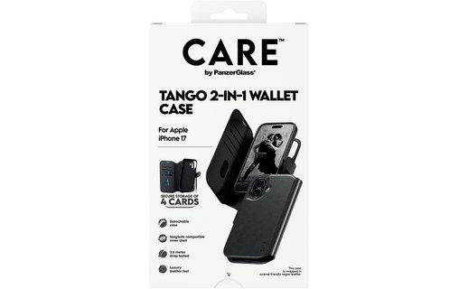 Étui à rabat MagSafe pour iPhone 17 - PanzerGlass Care Tango - Noire
