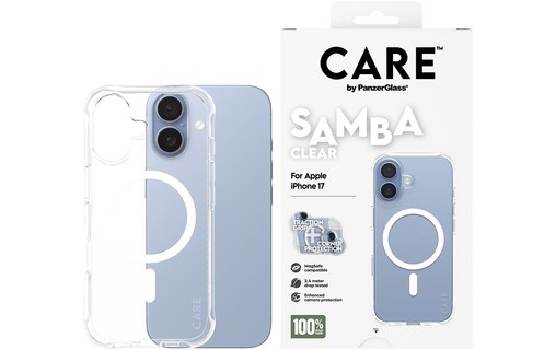 Coque MagSafe pour iPhone 17 - PanzerGlass Care Samba - Transparente