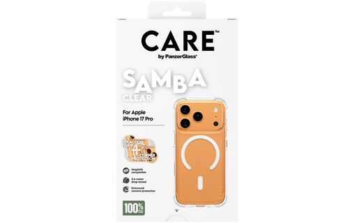 Coque MagSafe pour iPhone 17 Pro - PanzerGlass Care Samba - Transparente