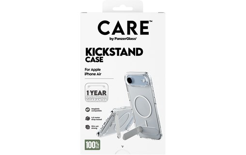 Coque MagSafe pour iPhone Air - PanzerGlass Care Kickstand - Transparente