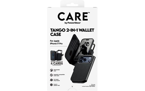 Étui à rabat MagSafe pour iPhone 17 Pro - PanzerGlass Care Tango - Noire
