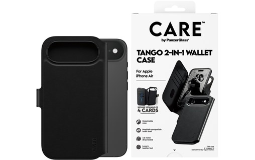 Étui à rabat MagSafe pour iPhone Air - PanzerGlass Care Tango - Noire