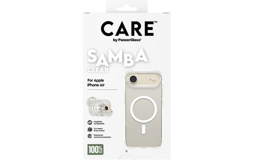 Coque MagSafe pour iPhone Air - PanzerGlass Care Samba - Transparente