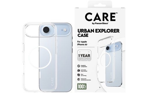 Coque MagSafe pour iPhone Air - PanzerGlass Care Urban Explorer - Clear
