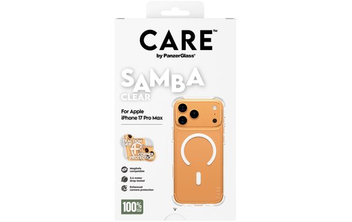 Coque MagSafe pour iPhone 17 Pro Max - PanzerGlass Care Samba - Transparente