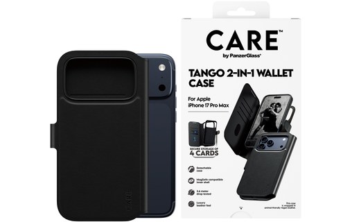 Étui à rabat MagSafe pour iPhone 17 Pro Max - PanzerGlass Care Tango - Noire