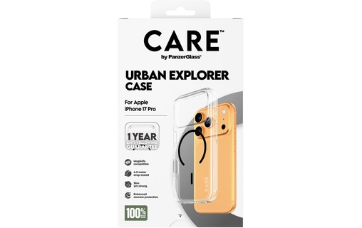 Coque MagSafe pour iPhone 17 Pro - PanzerGlass Care Urban Explorer - Clear