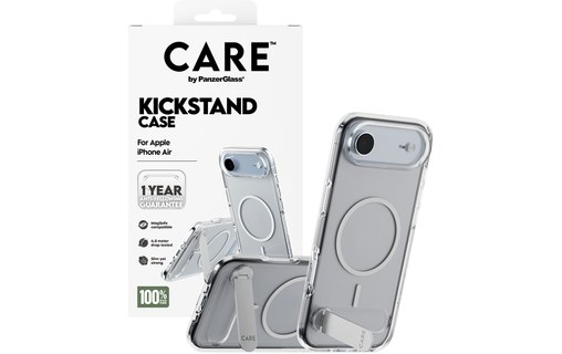 Coque MagSafe pour iPhone Air - PanzerGlass Care Kickstand - Transparente