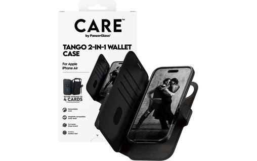 Étui à rabat MagSafe pour iPhone Air - PanzerGlass Care Tango - Noire