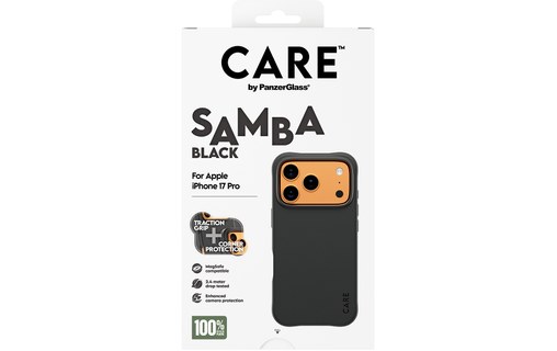 Coque MagSafe pour iPhone 17 Pro - PanzerGlass Care Samba - Noire