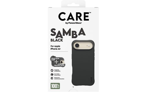 Coque MagSafe pour iPhone Air - PanzerGlass Care Samba - Noire