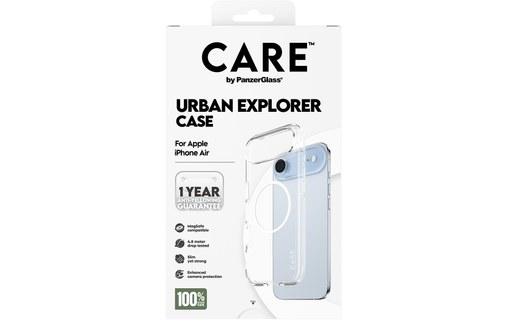 Coque MagSafe pour iPhone Air - PanzerGlass Care Urban Explorer - Clear