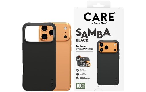 Coque MagSafe pour iPhone 17 Pro Max - PanzerGlass Care Samba - Noire
