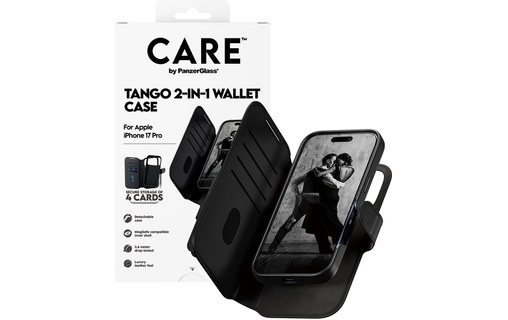 Étui à rabat MagSafe pour iPhone 17 Pro - PanzerGlass Care Tango - Noire