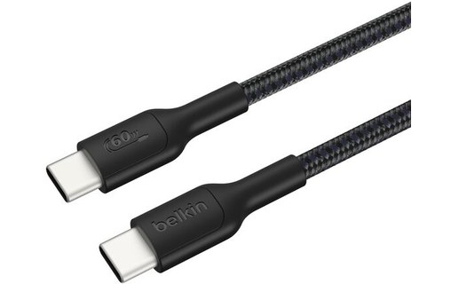 Câble USB-C pour Nintendo Switch 2 - Belkin - 60 W - 2 m - Noir