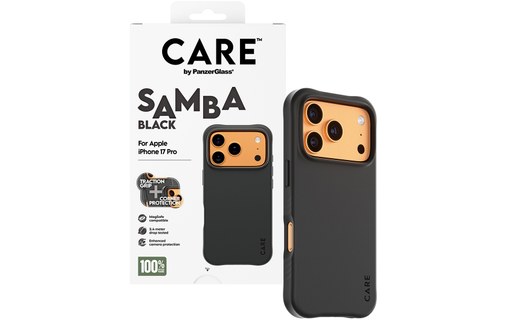 Coque MagSafe pour iPhone 17 Pro - PanzerGlass Care Samba - Noire