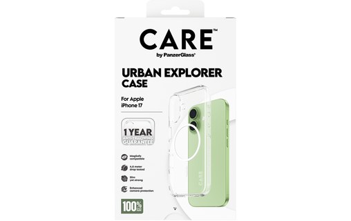 Coque MagSafe pour iPhone 17 - PanzerGlass Care Urban Explorer - Clear