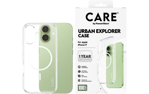 Coque MagSafe pour iPhone 17 - PanzerGlass Care Urban Explorer - Clear