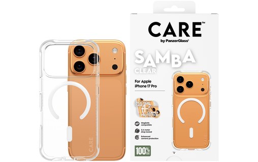 Coque MagSafe pour iPhone 17 Pro - PanzerGlass Care Samba - Transparente