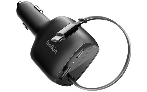 Chargeur allume cigare USB-C & USB-A 75W - Belkin BoostCharge - Noir