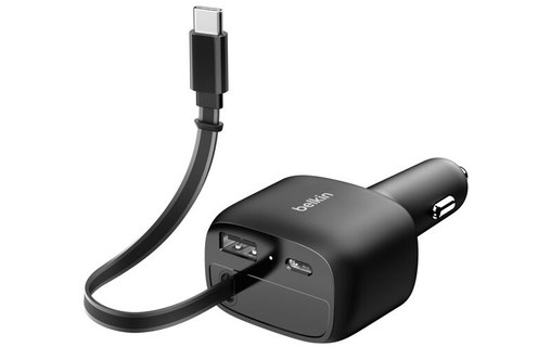 Chargeur allume cigare USB-C & USB-A 75W - Belkin BoostCharge - Noir