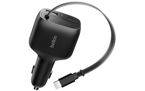 Chargeur allume cigare USB-C & USB-A 75W - Belkin BoostCharge - Noir