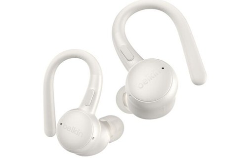 Écouteurs sans fil Belkin SoundForm ActiveFit à réduction de bruit, Blanc