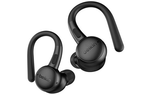 Écouteurs sans fil Belkin SoundForm ActiveFit à réduction de bruit, Noir