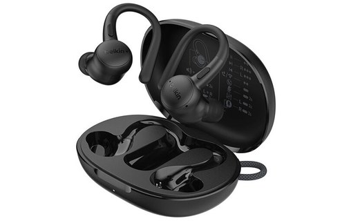 Écouteurs sans fil Belkin SoundForm ActiveFit à réduction de bruit, Noir